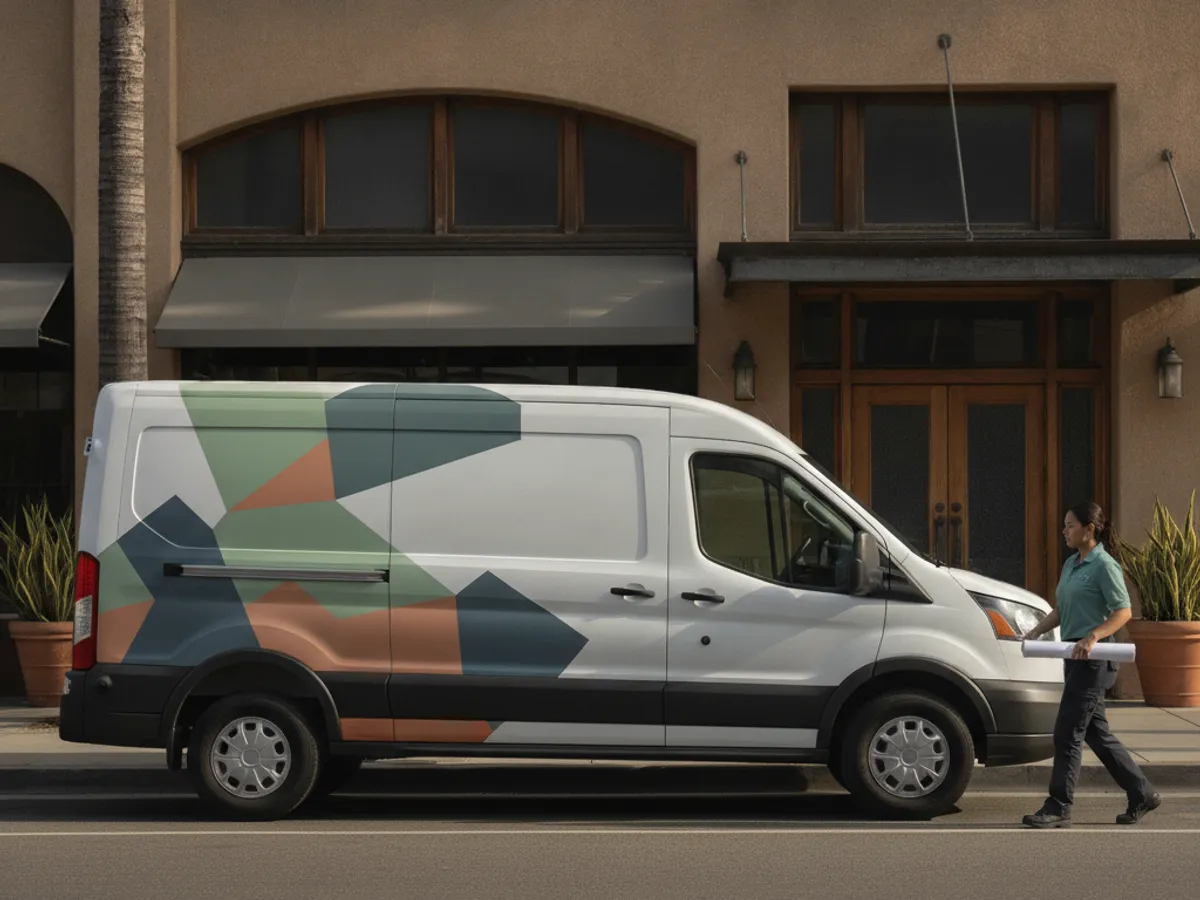 Diseño impreso para una van de trabajo